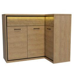 Komoda narożna 127,5cm Mediolan M15 hikora/czarny