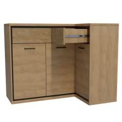 Komoda narożna 127,5cm Mediolan M15 hikora/czarny