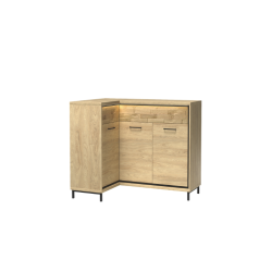 Komoda narożna 127,5cm Mediolan M15 hikora/czarny