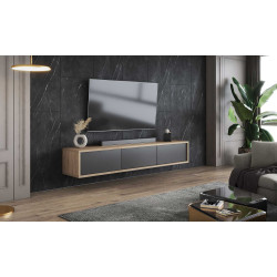 Szafka RTV FRIDA 3K 180 cm dąb olejowany/antracyt | Domowanie