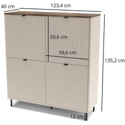 Regał szeroki Evo REGOTW1D Kaszmir / dąb castello Mebelbos