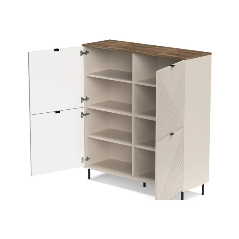 Regał szeroki Evo REGOTW1D Kaszmir / dąb castello Mebelbos