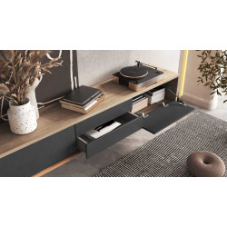 Szafka RTV z opcją podwieszenia Frida Typ 39 Dąb olejowany/Antracyt Helvetia Wieruszów