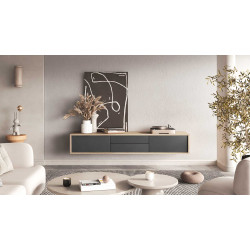 Szafka RTV z opcją podwieszenia Frida Typ 39 Dąb olejowany/Antracyt Helvetia Wieruszów