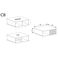 Stolik kawowy Cali C8  Dąb artisan Jarstol