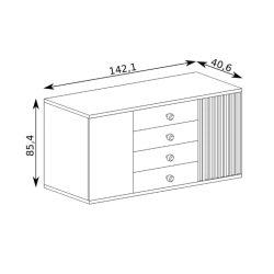 Komoda Cali C4 142cm Jarstol dąb artisan