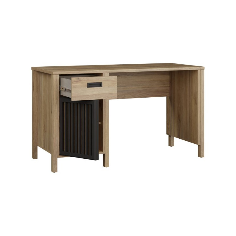 Biurko z lamelami Jytana JTNB121 dąb mauvella/czarny