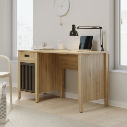 Biurko z lamelami Jytana JTNB121 dąb mauvella/czarny