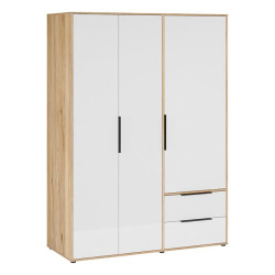 Szafa 150 cm z szufladami Orkney OKYS831 dąb mauvella/biały