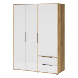 Szafa 150 cm z szufladami Orkney OKYS831 dąb mauvella/biały