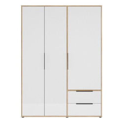 Szafa 150 cm z szufladami Orkney OKYS831 dąb mauvella/biały