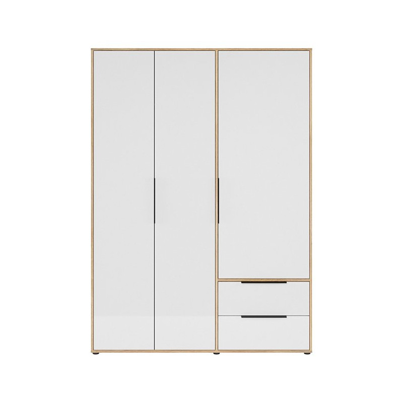 Szafa 150 cm z szufladami Orkney OKYS831 dąb mauvella/biały
