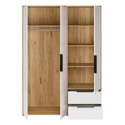 Szafa 150 cm z szufladami Orkney OKYS831 dąb mauvella/biały