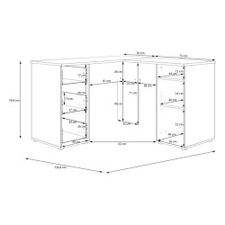 Biurko narożne 125x125 cm Orkney OKYB241 dąb mauvella/biały