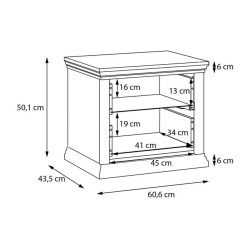 Szafka nocna 60 cm z szufladami Pontypool PNTK013 biały/dąb riva