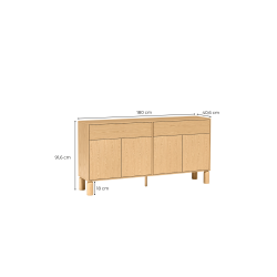 Komoda Sanden SN1 Dąb Bookmatch Jarstol