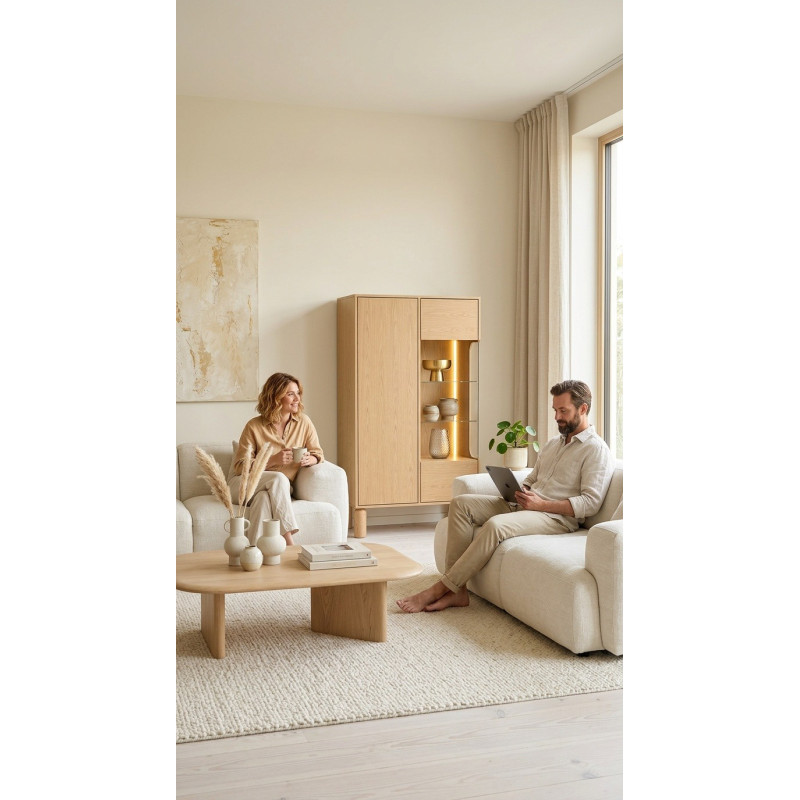 Witryna Sanden SN3 Dąb Bookmatch Jarstol