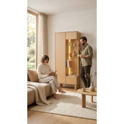 Witryna Sanden SN4 Dąb Bookmatch Jarstol