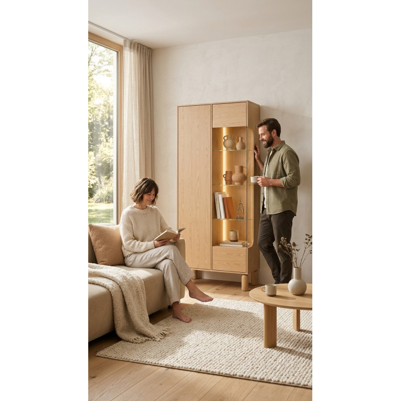 Witryna Sanden SN4 Dąb Bookmatch Jarstol