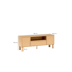Szafka RTV Sanden SN6 Dąb Bookmatch Jarstol