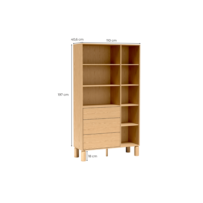 Regał Sanden SN8 Dąb Bookmatch Jarstol