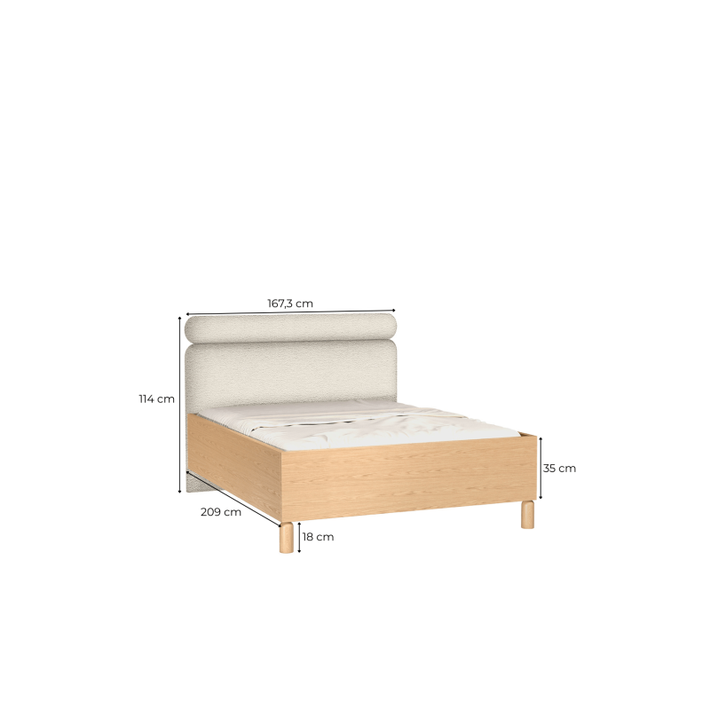 Łóżko 160x200 Sanden SN11 Dąb Bookmatch Jarstol