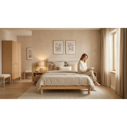 Łóżko 160x200 Sanden SN11 Dąb Bookmatch Jarstol