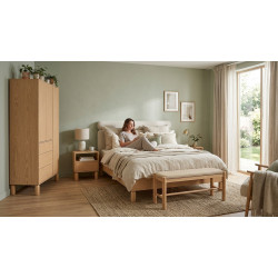 Łóżko 160x200 Sanden SN11 Dąb Bookmatch Jarstol