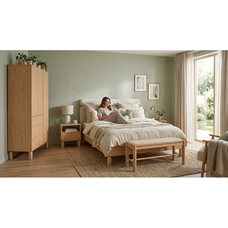 Łóżko 160x200 Sanden SN11 Dąb Bookmatch Jarstol