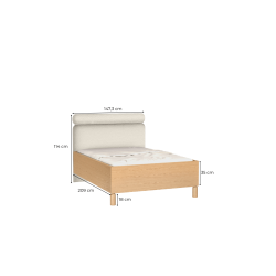 Łóżko 140x200 Sanden SN12 Dąb Bookmatch Jarstol