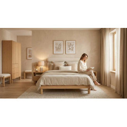 Łóżko 140x200 Sanden SN12 Dąb Bookmatch Jarstol