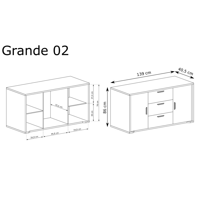 Komoda G-2 Grande Dąb Cremona | Domowanie.pl