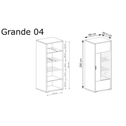 Witryna Grande G4 Dąb Cremona Jarstol