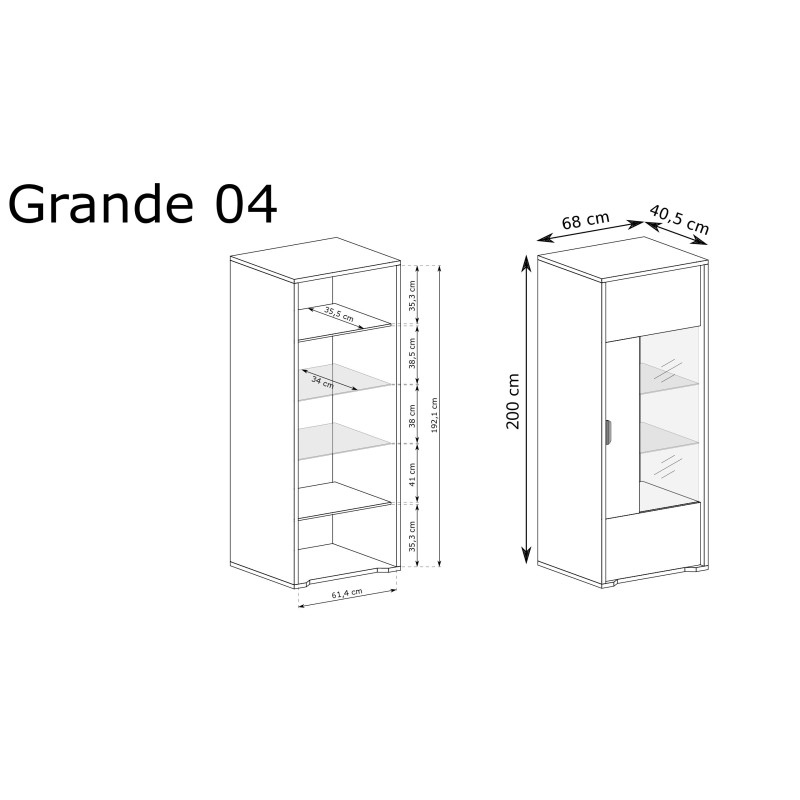 Witryna Grande G4 Dąb Cremona Jarstol
