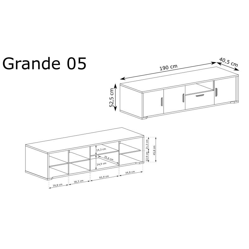 Szafka RTV G-5 Grande 190 cm | Domowanie.pl