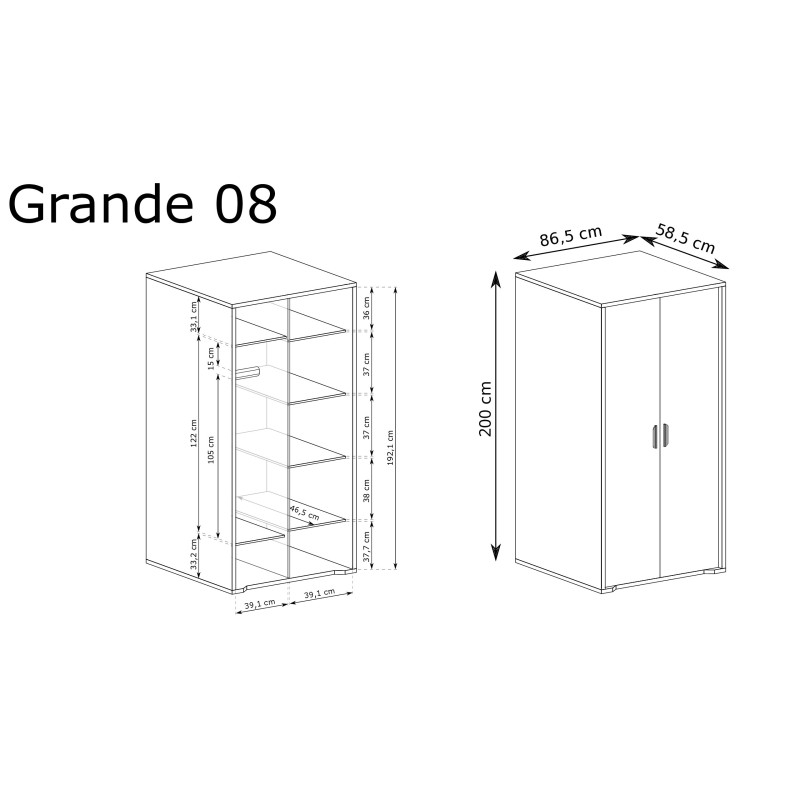 Szafa Grande G8 Dąb Cremona Jarstol