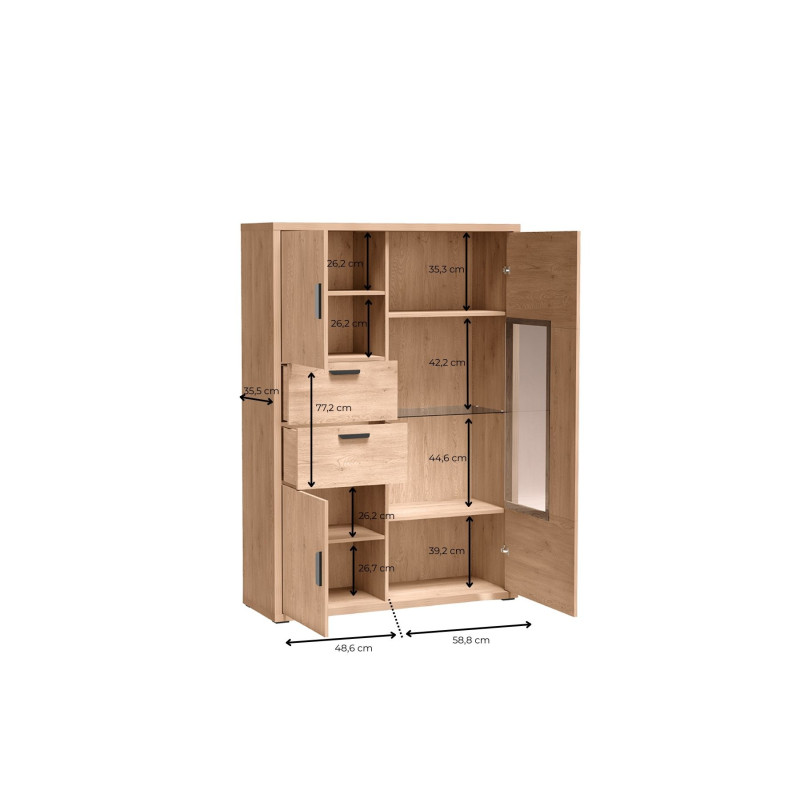 Witryna Grande G9 Dąb Cremona Jarstol