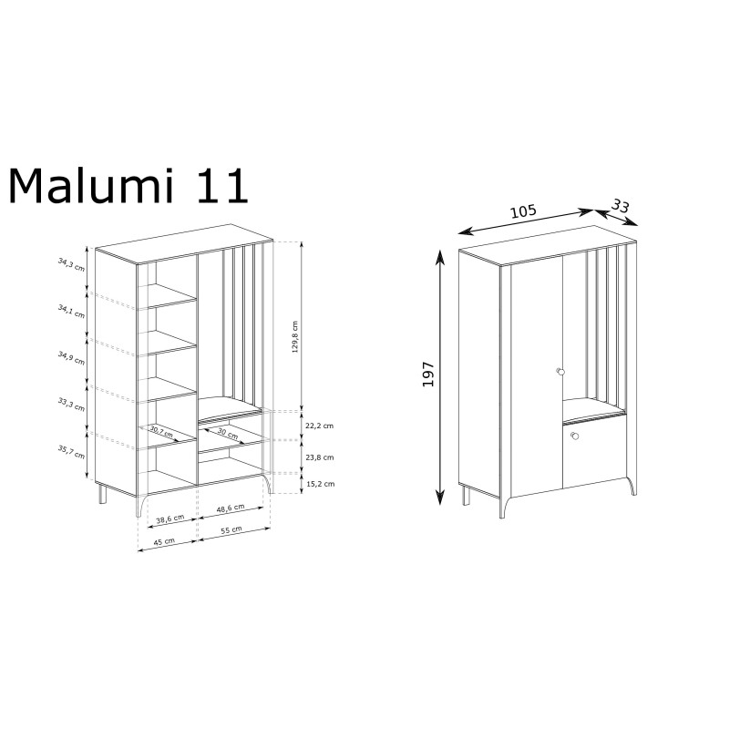 Garderoba Malumi MM11 Jarstol Czarny Painflow