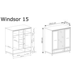 Szafa z lustrem Windsor W15 Jarstol