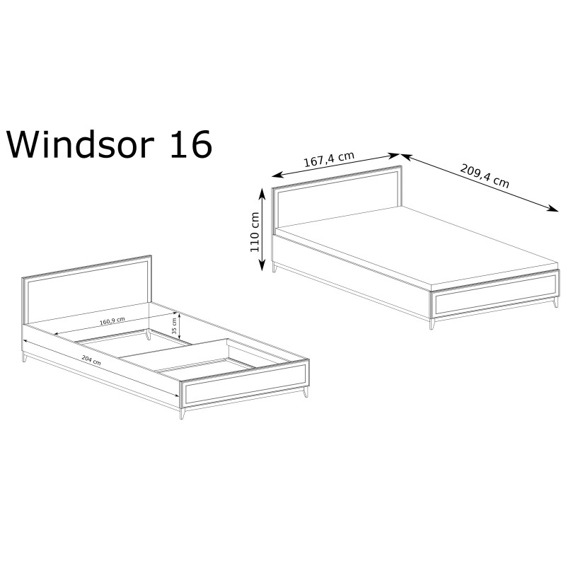 Łóżko 160x200 W-16 Windsor Cashmere | Domowanie.pl