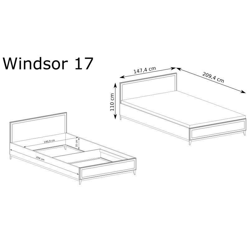 Łóżko 140x200 W-17 Windsor Cashmere | Domowanie.pl