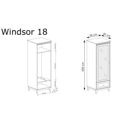 Pół-szafa z lustrem Windsor W18 Jarstol