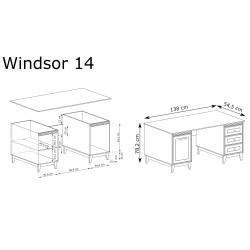 Biurko Windsor W-14 z szufladami – kup teraz