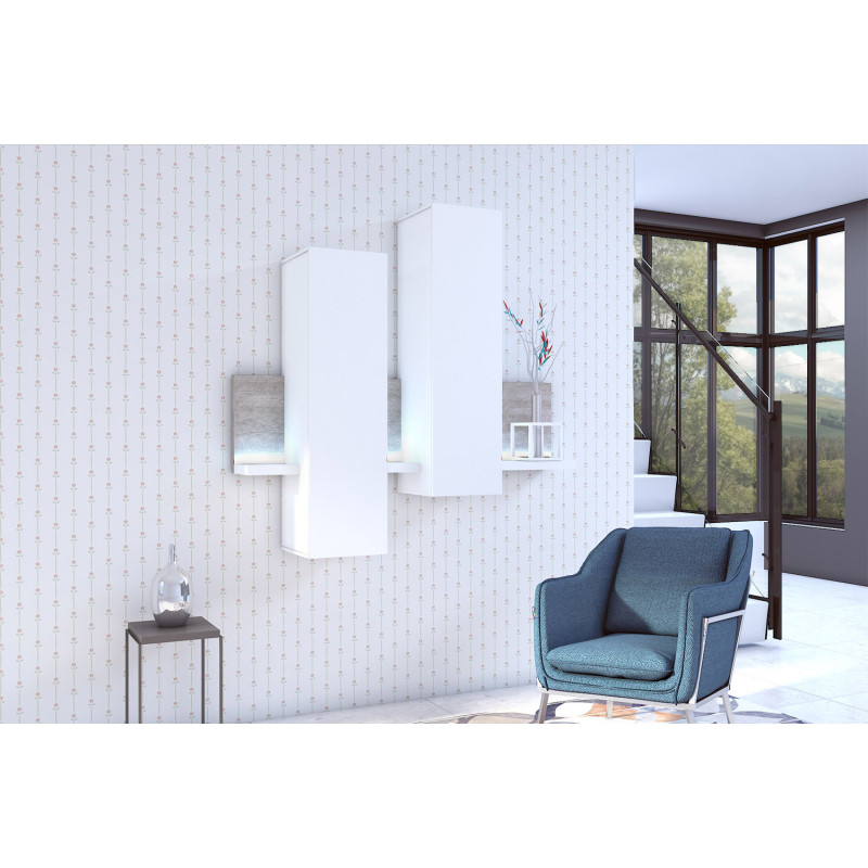 Witryna wisząca Bota Typ 04 Biały/Beton Colorado Helvetia Wieruszów