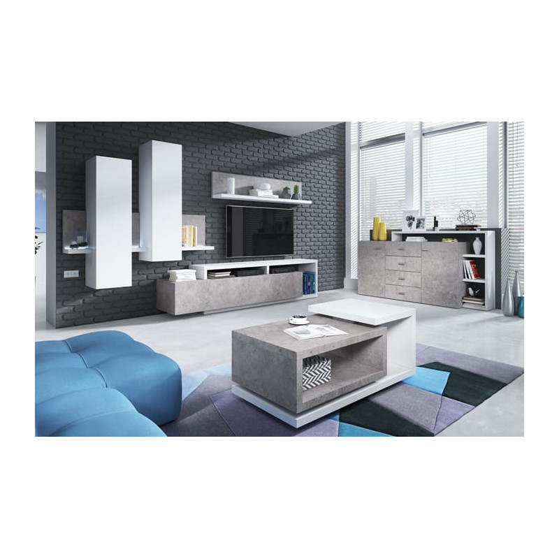 Stolik kawowy Bota Typ 97 Biały/Beton Colorado Helvetia Wieruszów