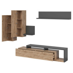 Meblościanka Bota Typ 09 Antracyt/Dąb Ribbec Helvetia Wieruszów