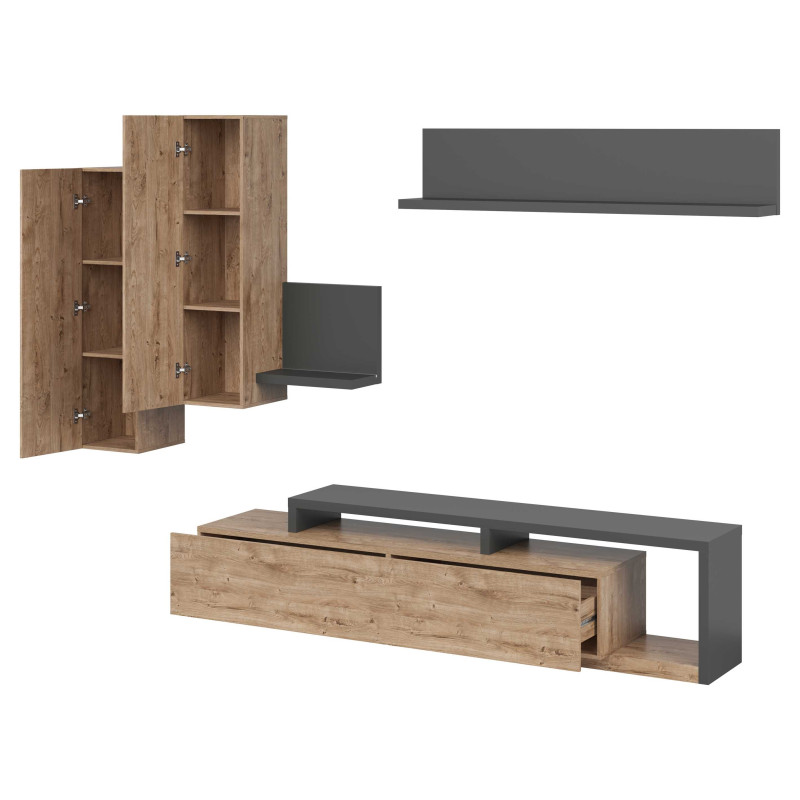 Meblościanka Bota Typ 09 Antracyt/Dąb Ribbec Helvetia Wieruszów