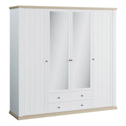 Szafa  z lustrem 220 cm Pontypool PNTS941 biały/dąb riva