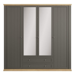 Szafa z lustrem 220 cm Pontypool PNTS941 uni wolfram szary/dąb mauvella