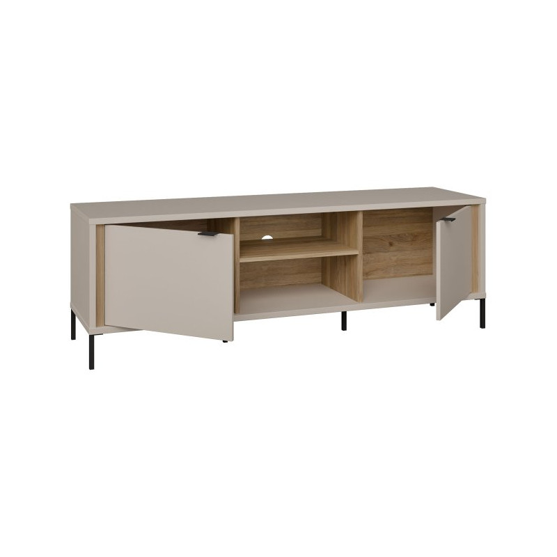 Szafka RTV 160 cm Seravel SVLT131 piaskowy/dąb mauvella